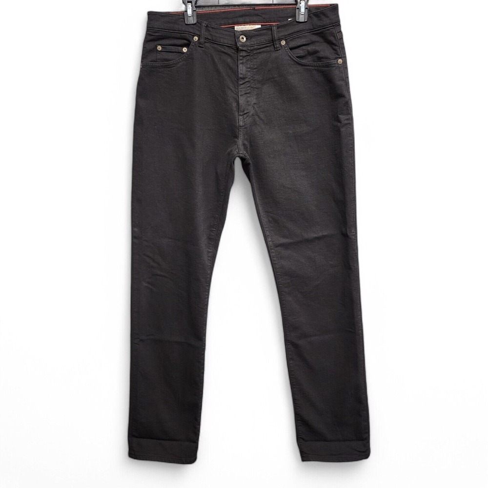 Raleigh Denim Jeans Mens 35x35 Black Alexander Slim Mid Rise Stretch Denim